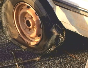 Burst Tyre